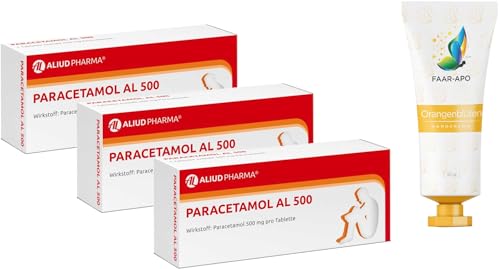 Paracetamol 500 mg Tabl. 3 X20 St. inkl. einer hochwertigen Handcreme Marke Faar-Apo I bei leichten bis mäßigen Schmerzen fiebersenkend