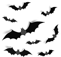 Redreo Halloween Dekoration 3D Fledermaus Wandaufkleber 28 Stück in 4 Verschiedenen Größen, Abnehmbares Fledermaus DIY Halloween Partyzubehör für den Innen- und Außenbereich