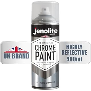 JENOLITE Chrome Spray Paint | Smooth Metallic Silver | Chrome Colour | Multi-Surface Paint For Metal, Wood, Plastic, Ceramic | Suitable For Interior & Exterior Use | 400ml