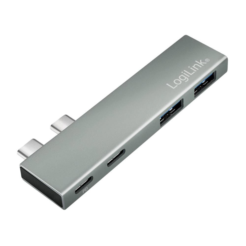 Logilink Silver Usb 3.2 Gen2x2 Hub. 4-Port. Pd. For Macbook And Ipad.