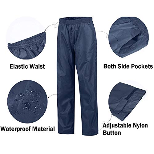 SWISSWELL Men Women Rain Suit Waterproof Lightweight Hooded Raincoat Jacket and Pants for Golf, Hiking, Travel - Thumbnail 7