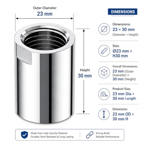 Image of KINIK CP Brass Socket Connector 1 /2 Inch x 1 /2 Inch Chrome Plated Pipe Fitting Adapter Heavy Duty Leak Proof Rust Resistant Coupling for Bathroom Kitchen Plumbing Water Pipe Connector Use Durable