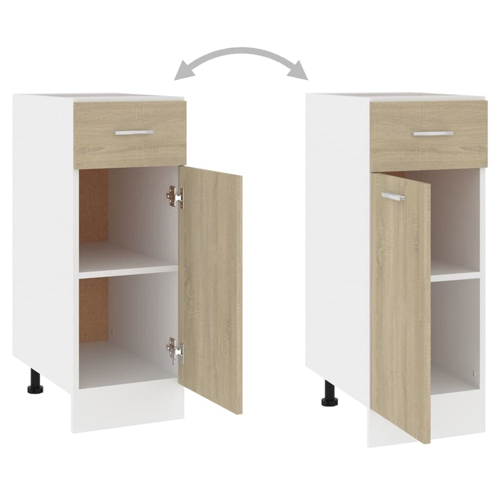 Mobile da cucina Lyon in rovere Sonoma, 30 x 46 x 81,5 cm, mobile da cucina con cassetto e ripiani, mobile da cucina per riporre oggetti e ordine, credenza da cucina, pratica e durevole