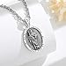 EUDORA San Judas Tadeo Necklace St Tude Medal for Women Men Sterling Silver S925, Saint Jude Thaddeus Pendant for Protection Christian Catholic Faith Jewelry Gifts for Women Mens, 22