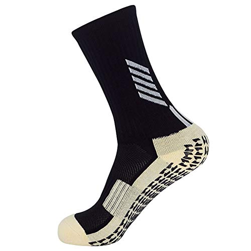 Image of Ulalaza Unisex Anti Slip Sports Thicken Cushion Soccer Socks Non Skid Grippy Traction for Football Basketball Sports