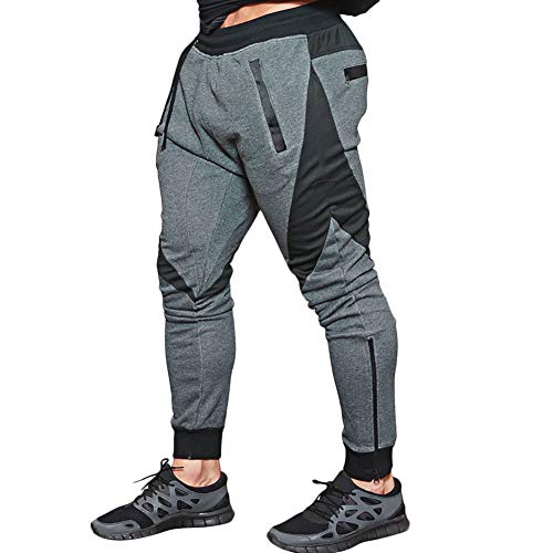 MECH-ENG Men's Gym Workout Joggers Pants Active Trousers Casual Fitness Sweatpants(Dark Gray Medium)