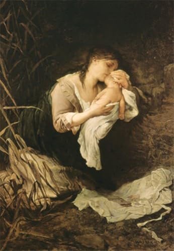 Cuadro en Lienzo Gabriel Von Max L'assassino di un bambino Decoración Oficina 60x90cm