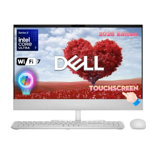 Image of Dell 24 Touchscreen All-in-One Desktop, Intel Ultra 7, 64GB RAM, 2TB SSD | 23.8 inch FHD Touch Display, Windows 11 Pro, Desktop Computer for Business & Creative Professionals, WiFi 7, Ai Copilot