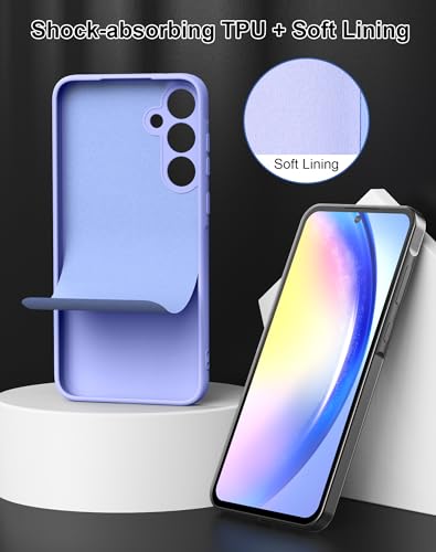 Foluu Silicone Case for Samsung Galaxy A55 5G, Liquid Gel Rubber Bumper Case with Soft Microfiber Lining Cushion Slim Hard Shell Shockproof Protective Cover for Samsung Galaxy A55 5G 2024 (Purple) - image 5