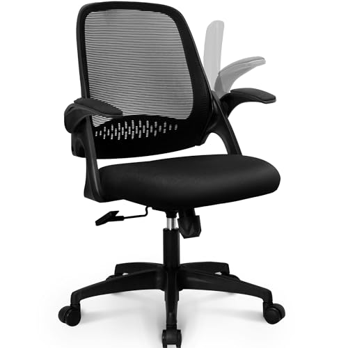 NEO CHAIR オフィスチェア デスクチェア メッシュ 丸みが可愛いペンギンチェア 省スペース 跳ね上げ式アームレスト おしゃれカラー お子様から大人まで使える NEC ブラック の商品画像 4