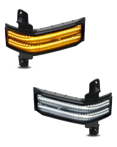 Hercoo Side Mirror Marker Light Turn Signals Lights Led Sequential Switchback White & Dynamic Amber Lamp Smoke Lens Assembly Compatible With Chevy Silverado Gmc Sierra 1500 2500 Hd 3500 Hd 2016-2018 #TOP16