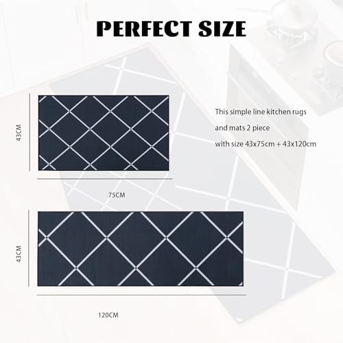 LY4U Kitchen Rug Set of 2, Washable Kitchen Floor Mats, Non-slip Runner - Image 2