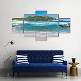 WAGYU 5 piezas de lienzo de arte de pared,5 piezas lienzo Cala Agulla En Mallorca,5 piezas cuadro lienzo,Cuadros Decoracion Salon 5 Piezas Cuadro Moderno XXL,5 Piezas Cuadro sobre Lienzo 100x55cm