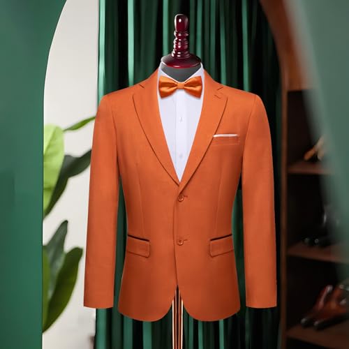 Barry.Wang Mens Casual Blazer Suit Jacket Two Buttons Sport Coat Lightweight Homecoming Business Daily Wedding Dress2