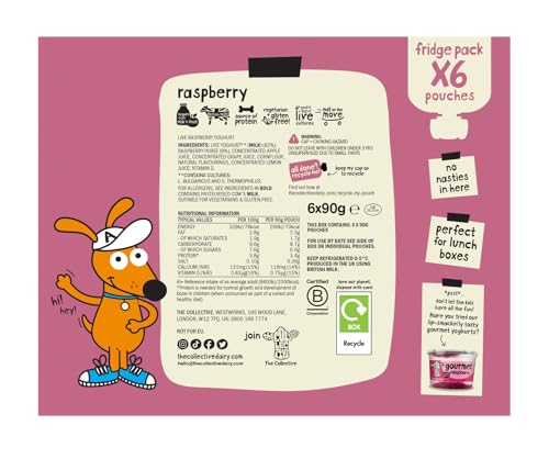 The Collective Suckies Raspberry Kids Yoghurt Pouch Multi-Pack 6 x 90g