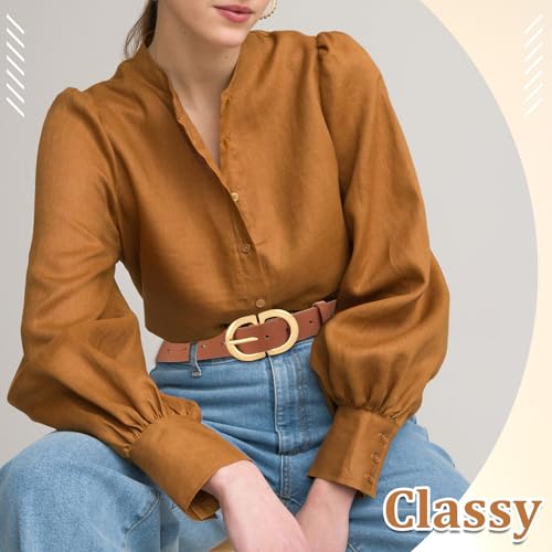 3 Pack Leather Belts for Women Jeans Dresses Pants Waist Belt Womens Black Brown Leopard Belt with Gold Buckle4