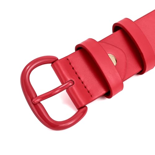 Image of WHIPPY Women Leather Belt for Jeans Pants Dresses Black Ladies Waist Belt with Pin Buckle