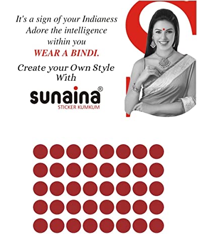 Image of Sunaina New Gold Sticker Kumkum Forehead Round Bindis Velvet Pottu /Bindi Box With 15 Cards /Flaps For Women & Girls (GM005, Maroon)