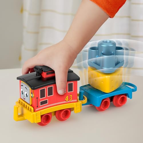Thomas & Friends Locomotive à Pousser Thomas et Ses Amis Mon Premier Fourgon-Frein Bruno, Train avec Marchandise à empiler pour Les Enfants à partir de 18 Mois, HXP56