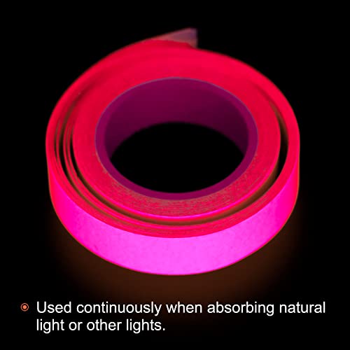 Image of MECCANIXITY Glow in The Dark Tape 9.8 Ft x 0.5 Inch Luminous Fluorescent Tape for Night Outdoors Indoors Decorations Signs, Pink Pack of 3