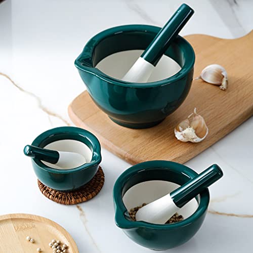 YARNOW Argamassa de Porcelana E Pilão 1 Conjunto de Moagem de Alimentos Cerâmicos Argamassa Verde Es