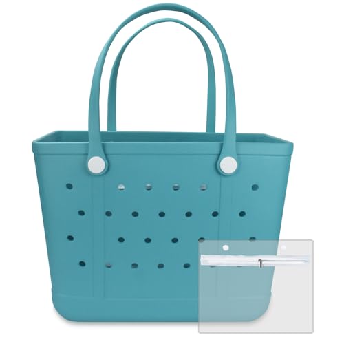 Beach Bag, Waterproof Beach Tote, Rubber XL Tote Bag, Washable and Durable Open Handbag for Boat Pool Sports