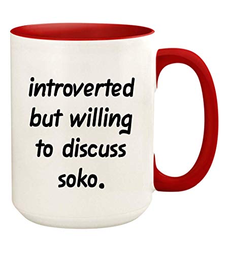 Introverted But Willing To Discuss Soko - 15oz Ceramic White Coffee Mug Cup