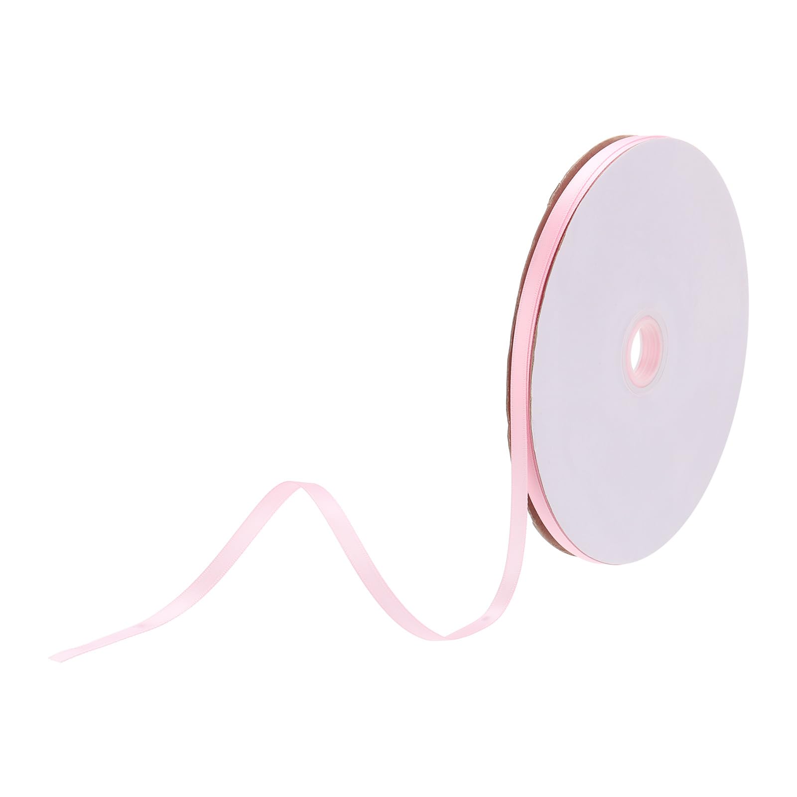 DMiotech 6mm Satin Ribbon 91m/300ft Thin Double Face Fabric Grosgrain Ribbon for Gift Wrapping Floral Hair Flower Bouquet Light Pink