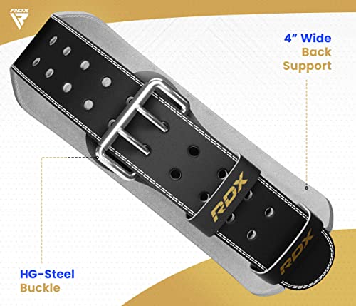Rdx Weight Lifting Belt For Fitness Gym - Adjustable Leather Belt With 4” Padded Lumbar Back Support - Great For Bodybuilding, Functional Training, Powerlifting, Deadlifts Workout & Squats Exercise #TOP6