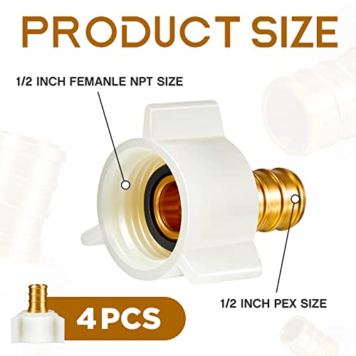 Fabbay Pex Fittings 1/2 Inch Inch X 1/2 Inch Pex Female Npt Threaded Swivel Adapter Brass Crimp Fittings Pex Sink Plumbing Fittings Rv Pex Faucet Connector For Pex Tubes thumb #2