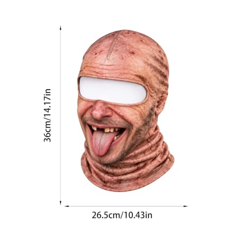 Funny Realistic Face Ski Mask Old Man Winter Balaclava 3D Printed Full Face - image 4