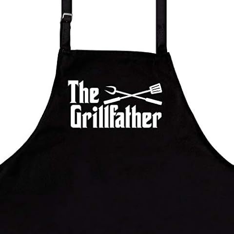 Nomsum Aprons for Men | The Grillfather | Premium Quality Funny Aprons | Best for BBQ, Grilling and Cooking | Grill and BBQ Accessories | Chef Kitchen Grilling Apron | One Size Fits All Cover