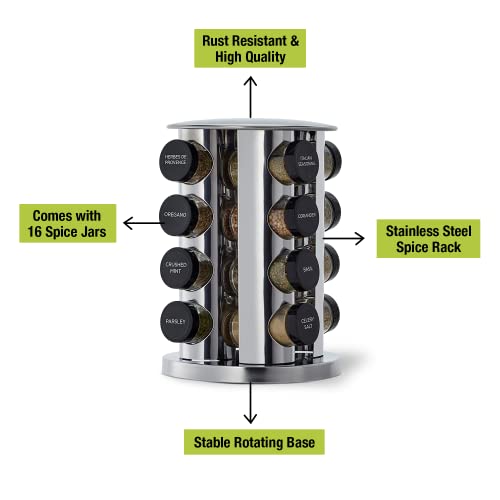 Edihome, Porta Spezie per Cucina, Girevole, 360°
