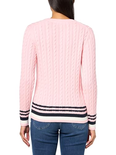 Image of Tommy Hilfiger Women's Cotton Crewneck Cable Sweater