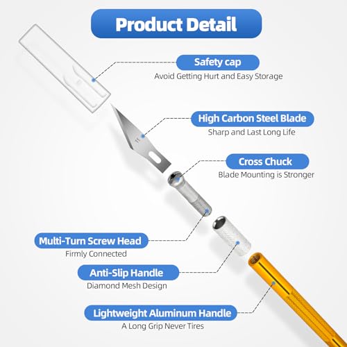 image for 3 PCS Exacto Knife, Hobby Knife, Craft Knives with 30 PCS Spare Exacto