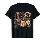 Vintage Inspired Flower Botanical Chart Gifts Tee