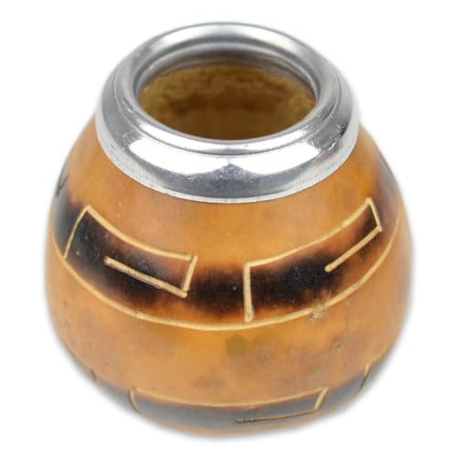 Delicatino   Mate de Calabaza Natural Azteca con Virola de Metal   Origen Argentina   Capacidad 200ml   Diseño Artesanal Único