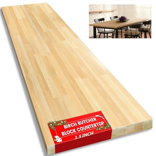 Butcher Block Countertop, Solid Wood Table Top - 5ft Unfinished