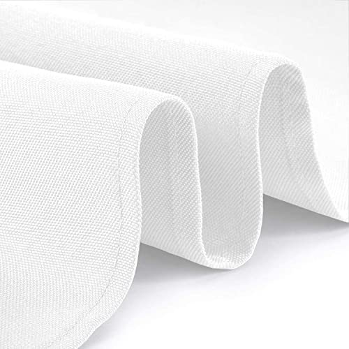 Wealuxe White Tablecloths For Rectangle Tables [60X102 Inch] White Table Clothes For 6 Foot Rectangle Tables, Washable Fabric Stain And Wrinkle Resistant  [2 Pack] #TOP1