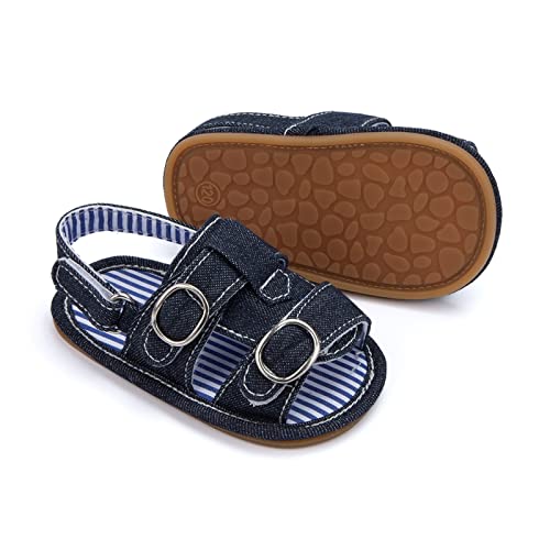 Infant Boys Girls Open Toe Denim Shoes First Walkers Shoes Summer Toddler Flat Sandals Toddler Dress Shoes Boys Size 53