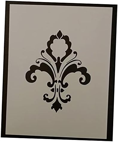 Damask Pattern 8.5" x 11" Custom Stencil Reusable Custom Cut Stencil Sheet Template Cutout Sign DIY Supplies for Airbrush Painting Drawing