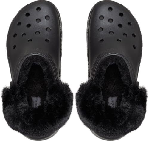 Crocs Classic Platform Fuzz Lined Clog 36-37 EU Black
