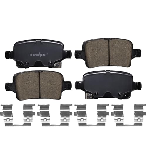 Image of Detroit Axle - Rear Brake Kit for 2016-2019 Chevrolet Volt Cruze 2017-2023 Bolt EV, Drilled and Slotted Disc Brake Rotors Ceramic Brakes Pads with Hardware Replacement : 10.39 inch inch Rotors
