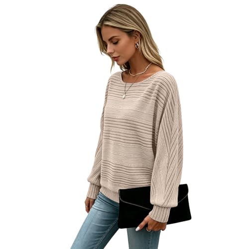 Image of Women's Batwing Tunic Tops, Long Sleeve Shirts Blouses, Business Casual Sweater for Office Work