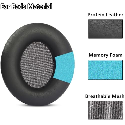 KNS8400 Earpads Headband Replacement para audífonos KRK KNS 8400/KNS 6400 | Almohadillas de repuesto de cuero proteico duradero y espuma de alta densidad, negro miniatura 2