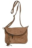 tasche veloursleder beige  fashion-formel damen Tasche,Leder- Messenger- / Umhängetasche Tasche aus echt.Velour-/ Wildleder, Minibag Italy