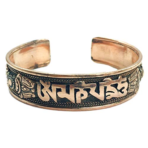 100% Pure Copper Tibetan Healing Bracelet. Unisex, Hand Made High Gauge Copper (Mantra)2