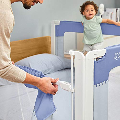 Protector de riel de cama de bebé extra alto y lavable con parachoques de seguridad anticaídas 4