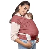 Boba Baby Wrap Carrier – Original Baby Sling Carrier for Newborns (7–35 lbs), Soft, Secure, Hands-Free & Ergonomic, Ideal for Comfortable Bonding, New Parents (Dusty Pink)