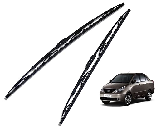 Image of Euro Care Metal Type Wiper Blade Compatibility with TATA Indigo CS Windshield Car Wiper Blade Size D-24,P-16